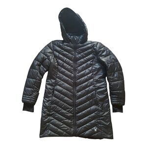 SPYDER Black Longline Hooded Winter Puffer Coat Jacket Women’s Size Large